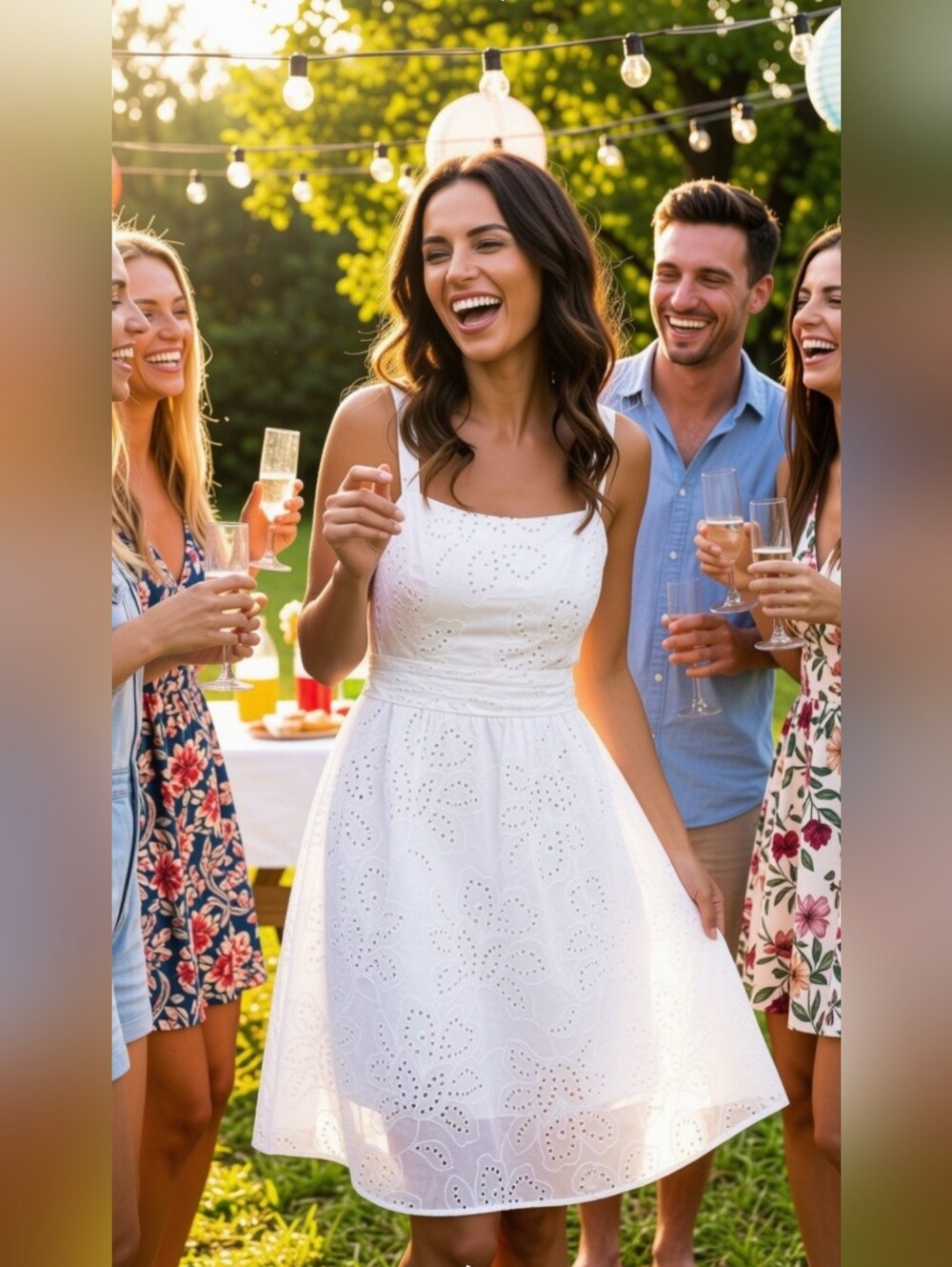 GUC Calypso St. Barth White Eyelet Sundress Size 6
